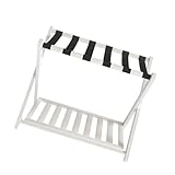 Qcwwy Kofferständer, Faltbarer Gepäckträger, Kofferständer aus Holz für Gästezimmer, Hotel, 26,8 X 16,9 X 22 Zoll, Haushaltsmöbel (WHITE)