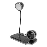 Yechiry Schreibtischlampe, Einstellbare Beleuchtung 360 ° Rotierende Schwanenhals -Leselampe mit Drahtlosen Ladegerät, 3 Farben USB C Eye Coring Light Handy Fast Ladedock für Zuhause, Büro