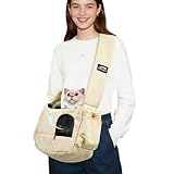 Katzen-Schlinge, Hundetragetrage für Kätzchen und Welpen bis zu 4 kg, atmungsaktive Katzentragetasche, Haustier-Geldbörse mit weicher Matte, freihändige Haustier-Tragetasche mit Sicherheitsgeschirr