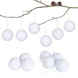 Papierdrachen Weihnachtskugeln zum Selbstbemalen in Pappmaché-Optik - tolle Bastelidee - Festliche Weihnachtsdekoration zum Selbermachen - Christbaumkugeln - weiß