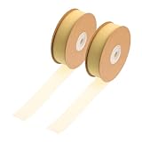 Angoily 2 Rollen Beflockungsband ribbon bandfeile Geschenkdekoration abschlussfeier slico Basteln Satinband für Bowknot, der Bänder herstellt Kopfschmuckbänder selber machen Nylon Beige