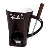 Schokoladenfonduetassen-Set – Butterwärmer aus Keramik, 130 ml, langlebige Schokoladentasse mit Fonduegabel, persönlicher Käsefondue-Topf, einfache Karamell-Fonduetassen