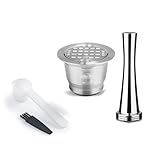 Sbshiouu Wiederverwendbare nachfüllbare Kaffeepads aus Edelstahl für Espressomaschine, nachhaltiges Filterzubehör, Edelstahl-Kaffeepads