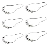 Duschvorhang Haken, 6 Stück Duschvorhangringe, Edelstahl Duschvorhangringe, Duschvorhanghaken, mit Kugel Gleitsystem, für Duschvorhangstange, Kleiderstange