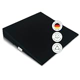 Theraline Sitzkeilkissen orthopädisch für Bürostuhl aus hochwertigem Schaumstoff, ergonomischer Sitzkeil für Auto, Keilkissen Stuhl mit abnehmbarem Bezug, schwarz, 100% Baumwolle, waschbar bei 60°C