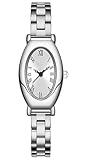 findtime Armbanduhr Damen Silber Klein Oval Elegant Analog Quarz Damenuhr mit Schmal Edelstahl Armband Klassische Kleid Uhr für Damen Minimalistische Vintage Modisch Römischen Ziffern Zifferblatt