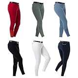 Riding World - Reithose für Mädchen & Jungen Alexandrie | Reiterhose mit Kniebesatz aus Stoff | mit Eingrifftaschen vorn | Reitleggings in Marineblau | Kinder Reitbekleidung in Größe 164