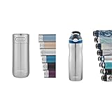 Contigo Luxe Autoseal Thermobecher, Edelstahl-Reisebecher, Isolierflasche 470 ml & Trinkflasche Ashland Chill Autospout mit Strohhalm, Edelstahl Wasserflasche, auslaufsicher, 90 ml, Monaco