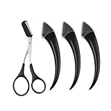 Sicherheits-Augenbrauenrasierer für Anfänger, Edelstahl-Halbmondklinge mit Micro-Guard, tragbarer Halbmond-Augenbrauentrimmer für Make-up-Liebhaber (Schwarz)