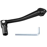 Tunejoy Schalthebel Klappbar für Motorrad Klappschalthebel aus Aluminium für Geländemotorräder ATV Motocross Dirtbike Pitbike 150x52mm Schwarz