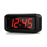 KWANWA Schreibtisch/Nachttisch/Wand Digital LED Alarm Uhr mit Big 3 cm LED Time Display, AA Batterie betrieben nur, kann überall platziert Werden ohne EIN umständlicher Kordel, schwarz Farbe