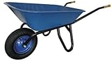 Schulz Tech - Schubkarre mit verzinkter Wanne bis 250KG/100L - Robuste Ausführung für Garten und Baubedarf - Luftreifen mit Stahlfelgen - Schiebkarre - Blau