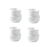 CIYODO 4 Stück Eierschale China komfortabel Porzellan Eiförmiger Halter Bindestrich eierbecher set Eierbecher-Set Eierbecher Keramik Eierhalter für zu Hause Frühstückseihalter Weiß