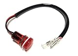12V Öl Kontrollleuchte Rot mit Kabel – 15mm Gewinde Schraubbefestigung passend für Zündapp Hercules Kreidler Motorrad Mofa Moped Roller Scooter