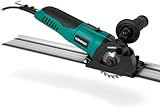 Vonroc Mini Kreissäge elektrisch [500W] - Mini Handkreissäge [Ø85mm] Variable Drehzahleinstellung | Mini Tauchsäge inklusive Führungsschiene und 3 Sägeblättern
