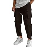 Generisch Cargo Jeans Herren Militär Kleidung Skinhead Hose Gefütterte Wanderhose Herren Jogginghose Herren Weit Jogginghose Weit Heren Hose Arbeitshose Wasserdicht Hoze Herren Jogginghose Braun S