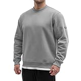 Sixlab Relaxed Oversize Sweatshirt Herren Gym Sweater Bodybuilding Sport Fitness Pullover (XXL, Grey)