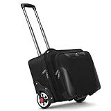 MATEIN Business Trolley mit Großen Rädern, Laptop Trolley 17,3 Zoll mit 3 Packing Cubes, Pilotenkoffer mit Rollen wasserdichte, Aktenkoffer mit Rollen für Herren, Reisen, Arbeit, Schule, Schwarz