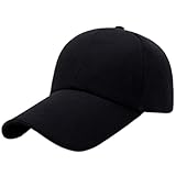 RYDLE Basecap Herren Unisex Plain Black Super Extra Long Bill Snapback Cap Verstellbare Baseballkappe Outdoor Sonnenblende Hut Canvas Cap, Schwarz, Einheitsgröße