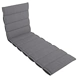 LILENO HOME Sonnenliege Auflage als [1er Set - Rollliege] in Grau - Gartenliegen Auflage perfekt für Strandliege - Polster Auflage für Gartenliege (200x60x4,5cm)