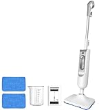Qimu Dampfreiniger 1500W Dampfbesen Bodendampfreiniger Hand-dampfreiniger bis 108°C für Tiefenreinigung Böden Elektrischer Bodenwischer mit Wassertank 400ML, Entfernt bis zu 99,9% der Bakterien
