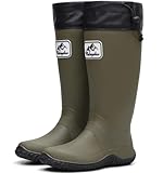 Lvptsh Gummistiefel Damen Herren Faltbar Hoch Regenstiefel Klapp Langschaft Wasserdichte Garten Stiefel Regenschuhe Gartenschuhe Wellington BootsGreen,EU 40/41