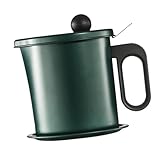 Garneck Japanischer Ölbehälter aus Edelstahl mit Feinem Netzsieb und Abnehmbarem Deckel Wiederverwendbarer Küchenölfilter für Haushalte und Gastronomie Grün zur Sauberen Ölaufbewahrung