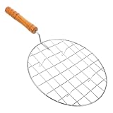 HANABASS Grillzaun Runder Drahtständer Dampfgargitter Fleischschutznetz Grillgitter Grillnetz Aus Edelstahl Grillnetz Im Freien Rundes Kühlregal Bbq Grill Net Roti-grillrost Silber Holz