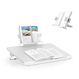Höhenverstellbarer Lese- & Schreibständer aus(2-Ebenen) - Neigbarer Buchhalter mit Klemme + Zeichenfläche, faltbar für Bücher, Laptop, Zeichnung, Kalligrafie - Schule/Homeoffice