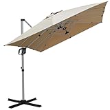 RANSENERS Ampelschirm Doppelsonnenschirm Rechteckig 400x240cm - Schirmständer Optional - Sonnenschirm mit 360° Drehbar - UV50+ Stoff Schützen Sie sich vor Sonnenstrahlen im Garten