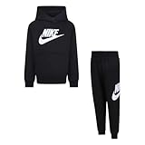 Nike Club Fleece Trainingsanzug für Kinder, Schwarz, Code 86L135-023, schwarz/weiß, 4-5 Jahre