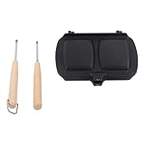 HAODUOO Doppelseitige Bratpfanne, Panini-Maker mit abnehmbaren Griffen, Grillkäse-Maker, Flip-Grillpfanne for Frühstück, Panini-Waffel-Bratpfanne, Wok