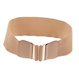 POPETPOP Breiter Elastischer Taillengürtel Damen mit Verstellbarem Stretchband und Modischer Doppel Oval Schnalle Figurformend und Komfortabel für Kleider und Casual Outfits