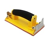 Handschleifer - Schleifpapierhalter mit Schwammgriff | Handschleifer für Holz, Metall & Möbel | Manuelles Schleifwerkzeug zum Polieren für Holz, Metall | Trockenbau/Möbel (Gelb)