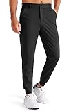 Libin Herren Golfhose Stretch Slim Fit Golf Jogginghose Anzughose Sporthose Lang Jogger Pants Chino Stoffhose mit Taschen, Schwarz M