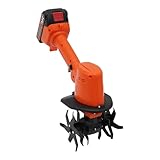 Loobiiny Elektrische Handhackmaschine,Akku Bodenhacke,10cm Arbeitsbreite,GartenfräSe Kultivator,AckerfräSe FüR GäRten,Motorhacke Elektrisch