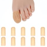 Sibba 10x Unterstützung Atmungsaktive Zehenschutzpolster Großzehenkappen Überzüge mit Löchern Silikon Fußpolster Bequeme Zehenabdeckung Hammerzehen Schiene Hühneraugen Reibung Eingewachsene Zehennägel
