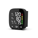 Shinekoo Automatische Handgelenk-Blutdruckmessgeräte mit LCD-Bildschirm, wiederaufladbares Tonometer, Handgelenkmanschette, digitaler unregelmäßiger Puls, Herzfrequenz-Tensiometer, überträgt