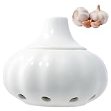 volumoon Knoblauch Aufbewahrung, Keramik-Knoblauch-Konservierung, Zwiebeln Vorratsdosen mit Deckel und belüftungslöchern, Ingwer Vorratsglas, Knoblauch Behälter, Vorratsdosen für Knoblauch