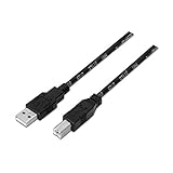 AISENS A101-0005 USB 2.0 Druckerkabel, 1 m, Schwarz