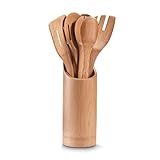 Zeller 25274 Küchenutensilienhalter, 7-teilig, Bamboo, Ø 9 x H 33 cm, Braun, 1 - Pack