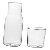 SOLUSTRE 1Satz Transparente Glaskaraffe Multifunktionale Nachtkaraffe für Wasser Tee Saft Robuste und Langlebige Glaskaraffe für Zuhause und Büro Design