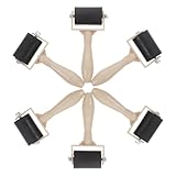 FOMIYES 6 Stück Gummiwalzen für Druckgrafik Bastelwalze mit Ergonomischem Griff Kunststoffwalze für Gleichmäßige Farbverteilung und Scrapbooking