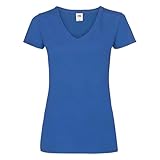 Fruit of the Loom Ladies Valueweight V-Neck T, royal, Gr. XL