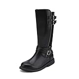 DREAM PAIRS Mädchen modische Reitstiefel Kinder Herbststiefel Boots hohe Stiefel Boots,Size 37.5,Schwarz,LUCKID-03