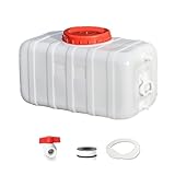 Trinkwasserkanister 25L/35L/50L/80L/110L/200L Kunststoff, BPA-Frei, Weiß Tragbare Plastik Wasserkanister Perfekt Für Camping Outdoor Wandern Angeln Reisen Emergency Wassertank(Size:200L)