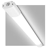 LEOEU Feuchtraumleuchte LED 90CM, 30W 3300LM Feuchtraumlampe LED Kellerlampe mit 4000K Neutralweiß, Wannenleuchte Flach Deckenleuchte Wasserfest IP65 Werkstattlampe für Büro Keller Garage