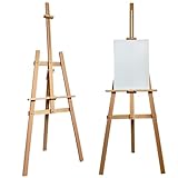 XXL Staffelei Groß 170 cm aus Buchenholz für Leinwand bis 100 cm. Geeignet für Kinder und Erwachsene. Verstellbare Holzstaffelei für Hochzeit, Events, Kunstmalerei, Ausstellung, Außenwerbung
