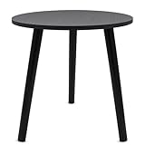 Spetebo Holz Beistelltisch schwarz rund mit 3 Beinen - 41 x 40 cm - Deko Blumentisch im eleganten Design - Couchtisch Sofatisch Kaffeetisch Blumenhocker Pflanzenständer Dekotisch