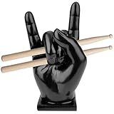 DASIAUTOEM Drumstick Halter, Creative Rock Hand, Drumstick Holder Hand, Schlagzeug Zubehör, Dekoration Drumstick Display Show Stand Kreatives Geschenke für Schlagzeuger, Schwarz, Kunstharz